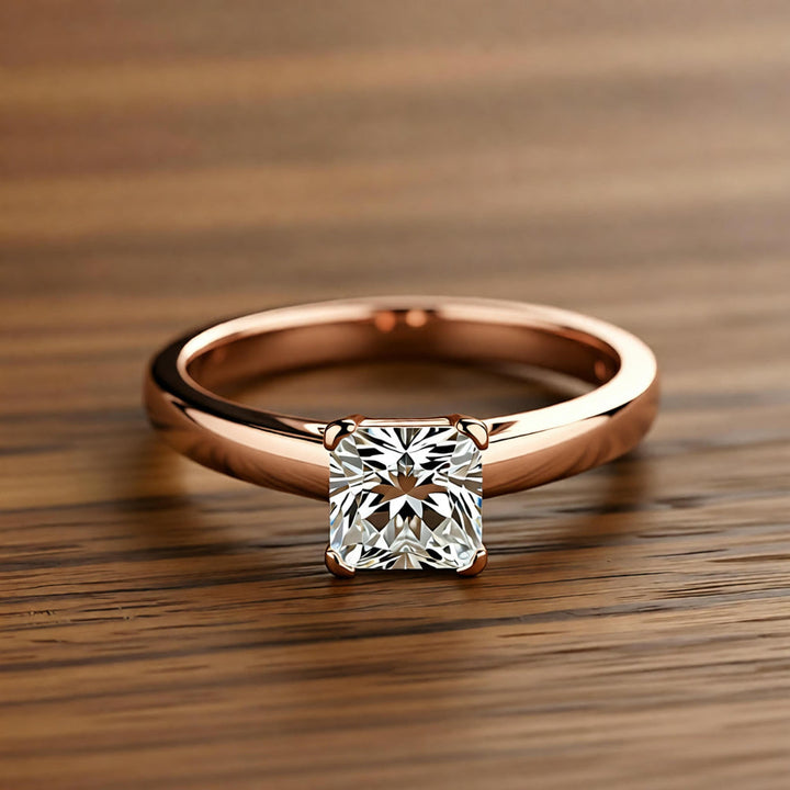 Square Crystal Ring in White Gold