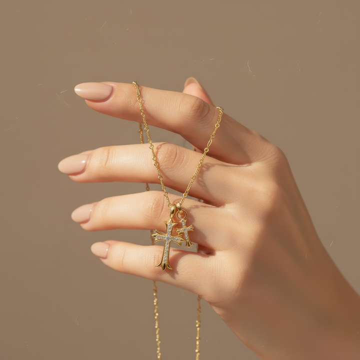 Colombe™ - Double Cross Pendant Necklace