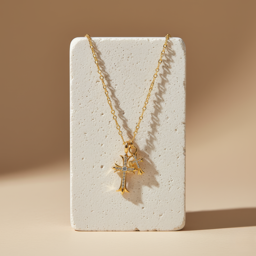 Colombe™ - Double Cross Pendant Necklace