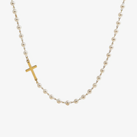 Mirabile™ - Cross Necklace Embellished with Freshwater Pearls