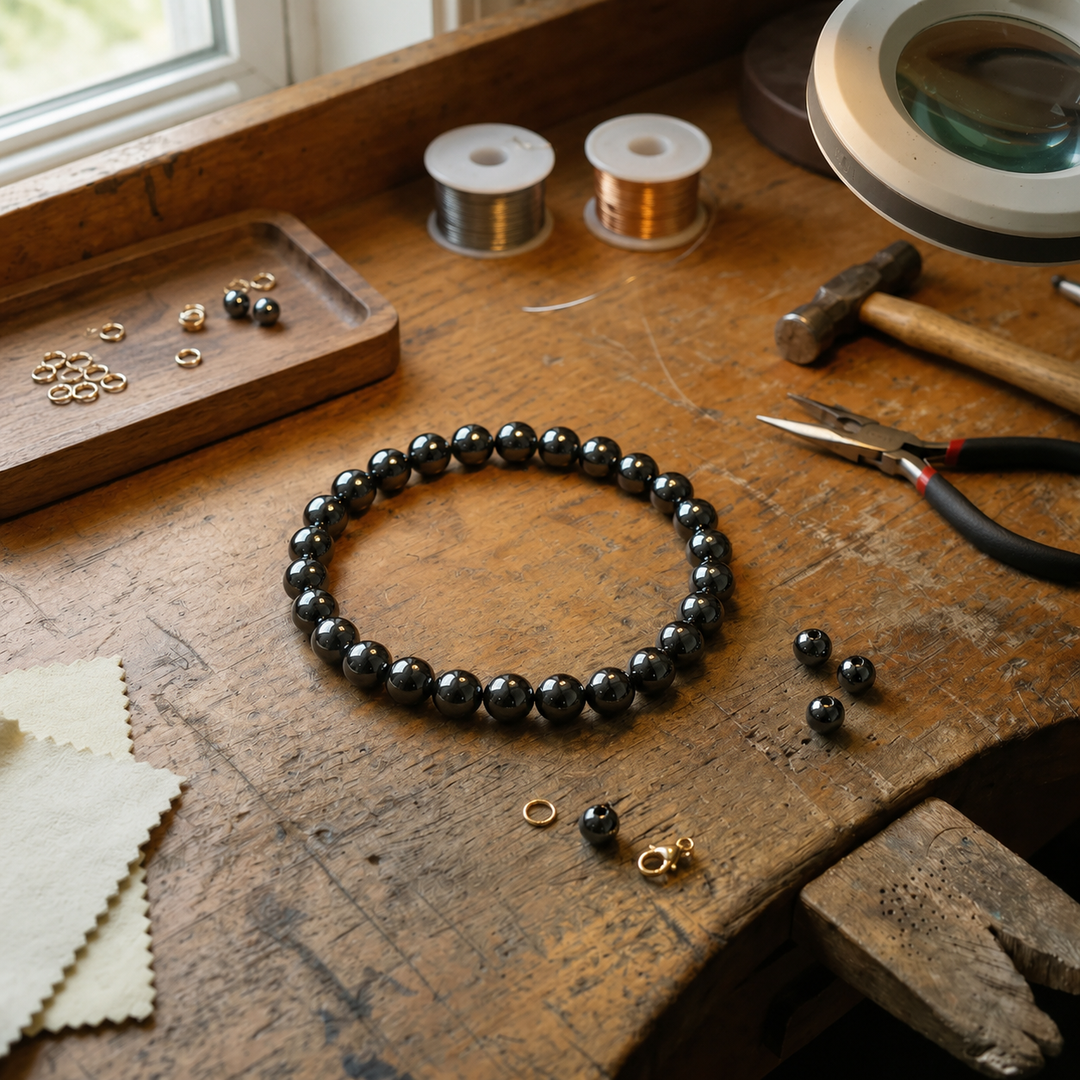 Hematite healing bracelet gift-ready for a loved one