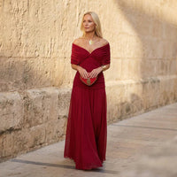 Veronique™  - Chic Red Evening Gown