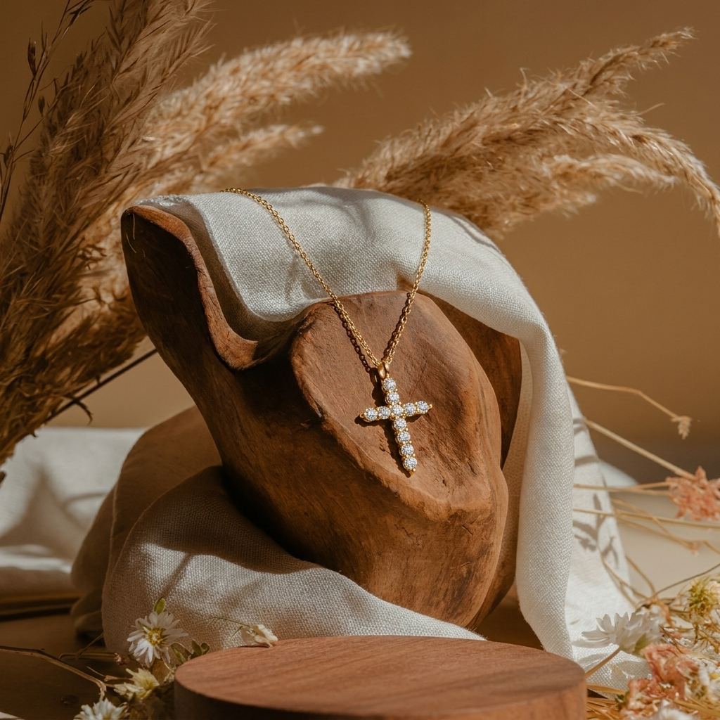 Gloria™ - Elegant Crystal Cross Pendant Necklace