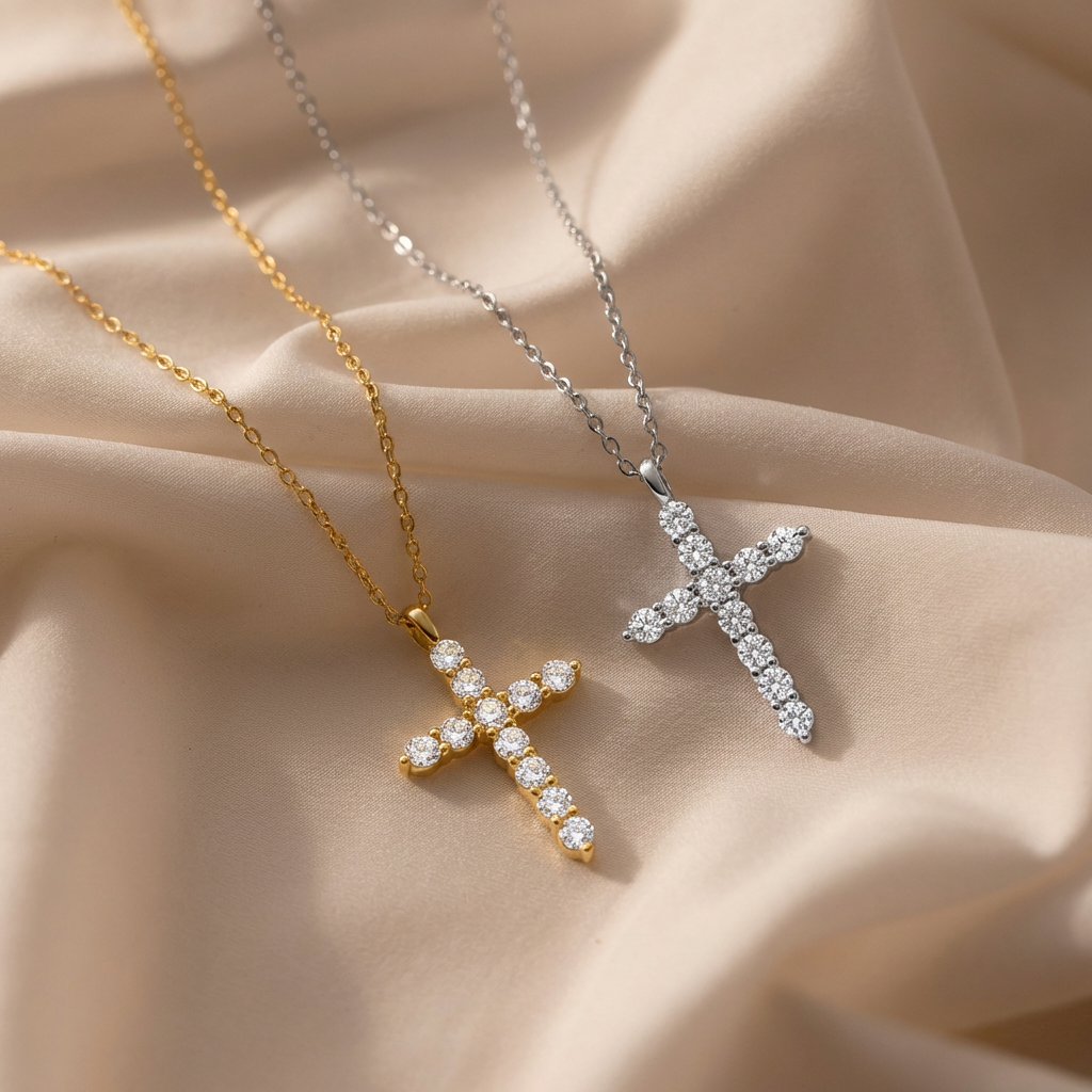 Gloria™ - Elegant Crystal Cross Pendant Necklace
