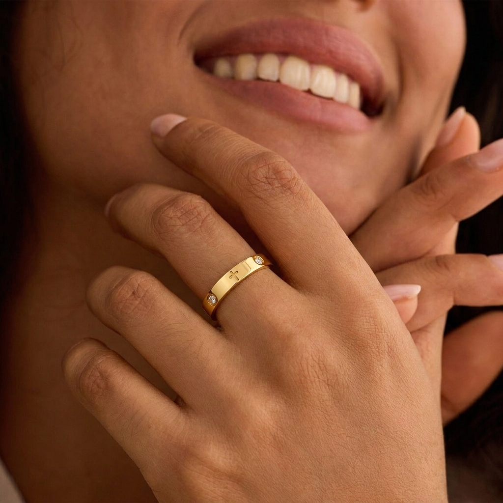 Bianca™ - Crystal Cross Ring