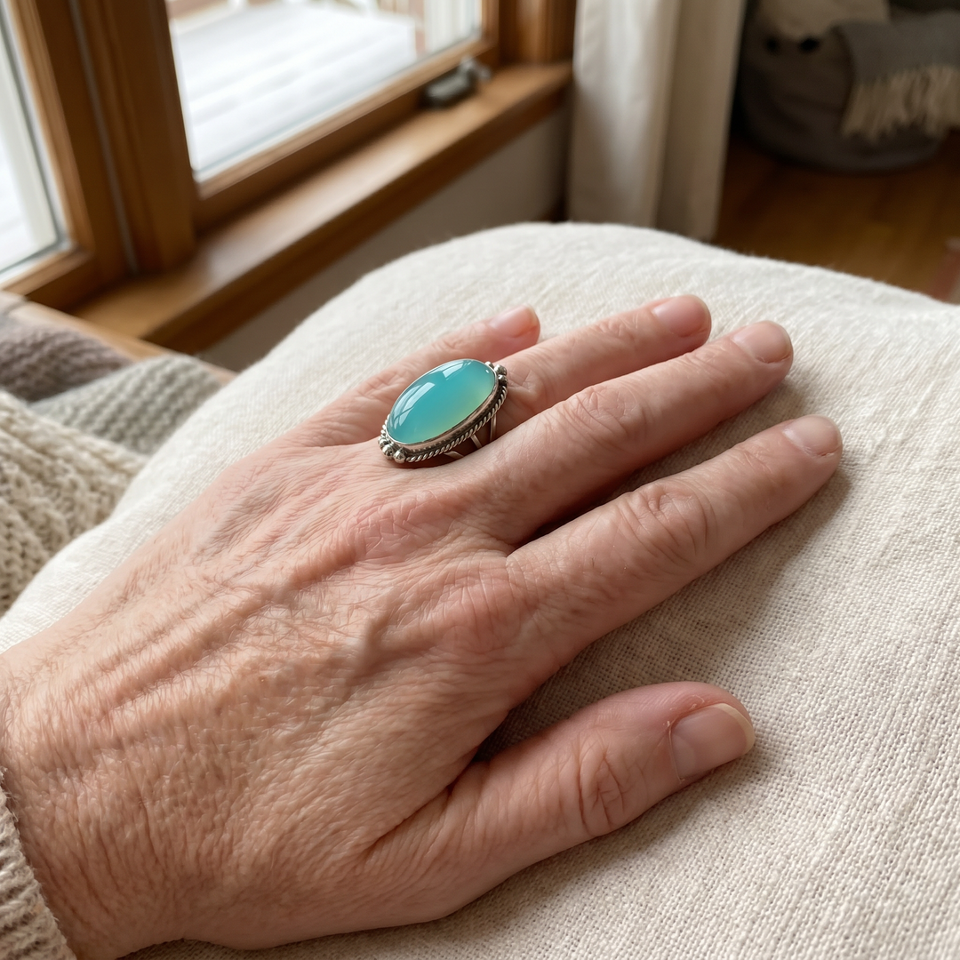 Noemi™ - Ring with Turquoise and Braided Band
