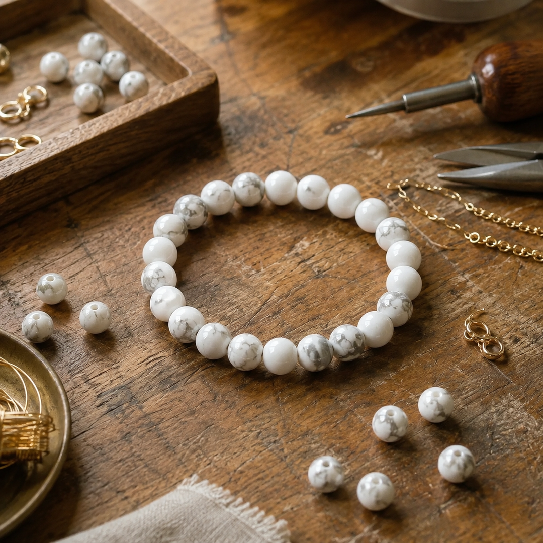 Howlite healing bracelet gift-ready for a loved one