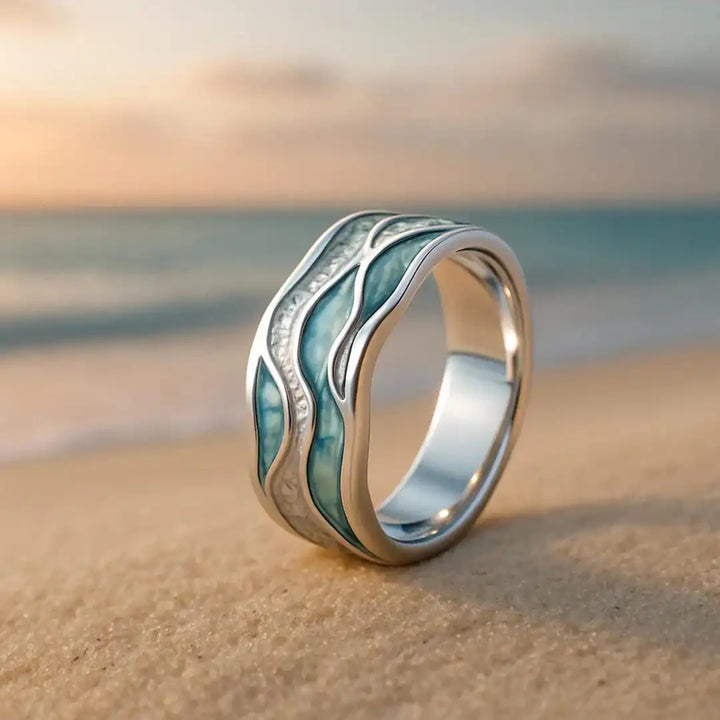 Ripple Ring in Turquoise Seasilver