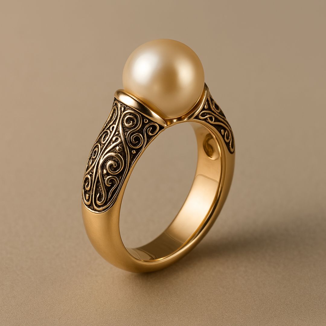 Vintage Ring in Pearls and Timeless Gold
