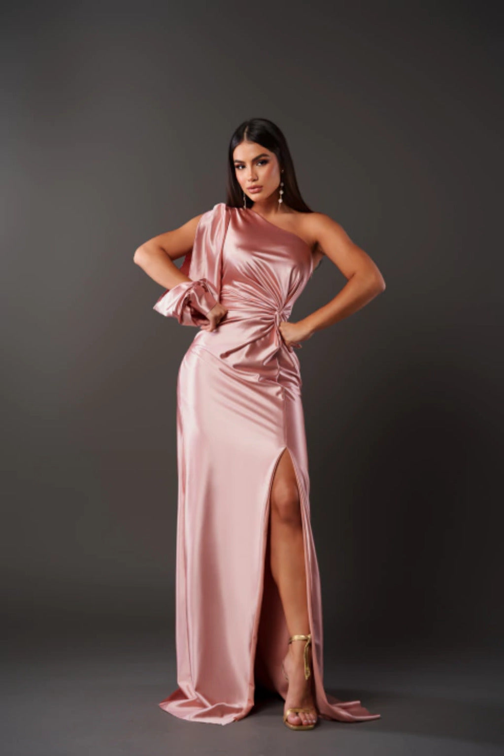 Monica™ - Asymmetrical Long Slit Dress