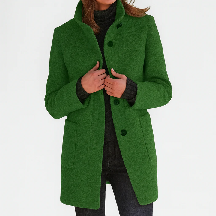 Button-Front Tailored Midi Coat