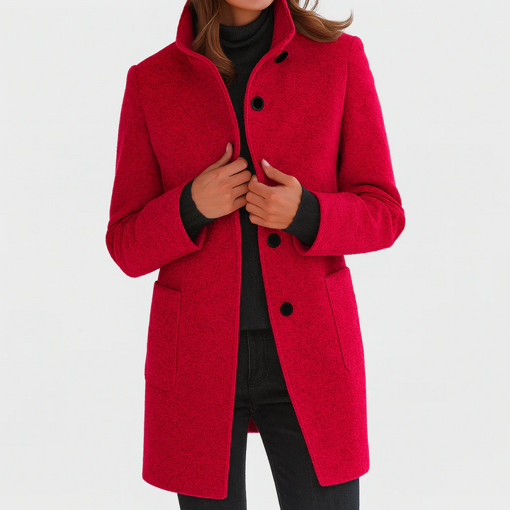Button-Front Tailored Midi Coat