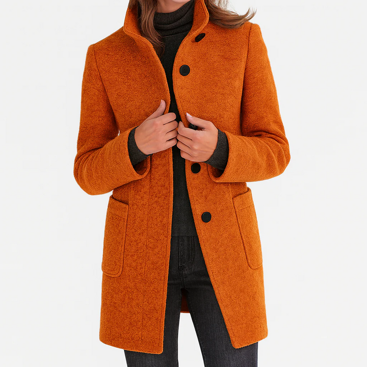 Button-Front Tailored Midi Coat