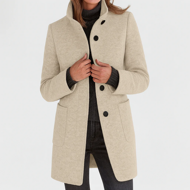 Button-Front Tailored Midi Coat