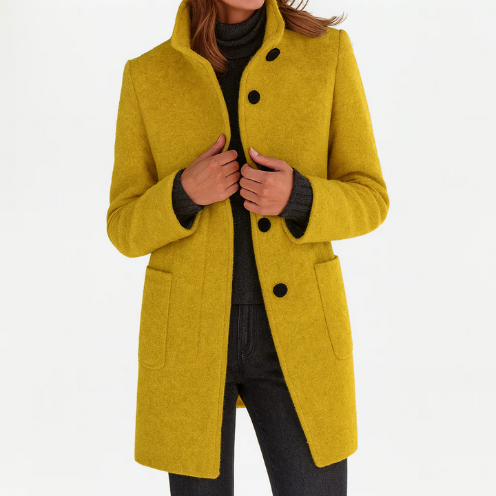 Button-Front Tailored Midi Coat