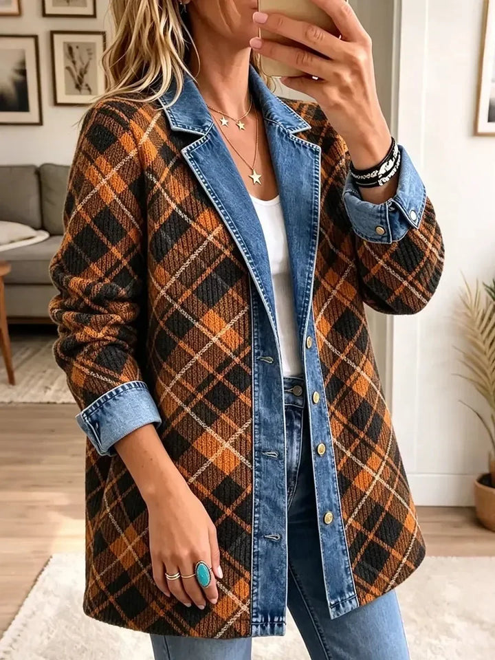 Camila | Retro Denim Patchwork Jacket