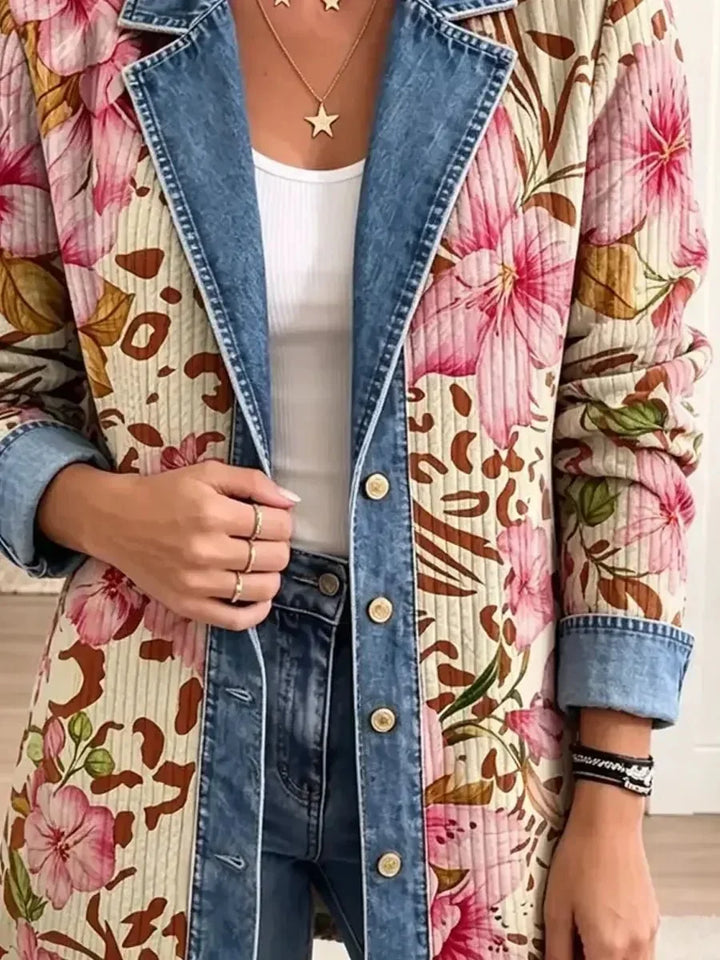Luna | Vintage Leopard Floral Design Art Jacket