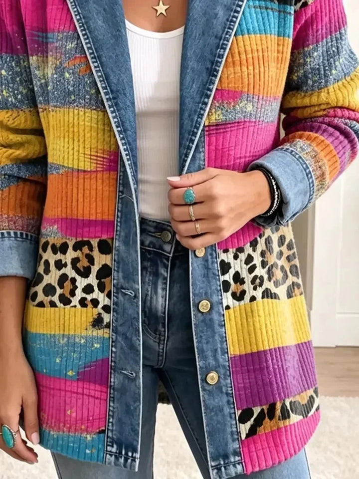 Victoria | Vintage Leopard Print Denim Jacket