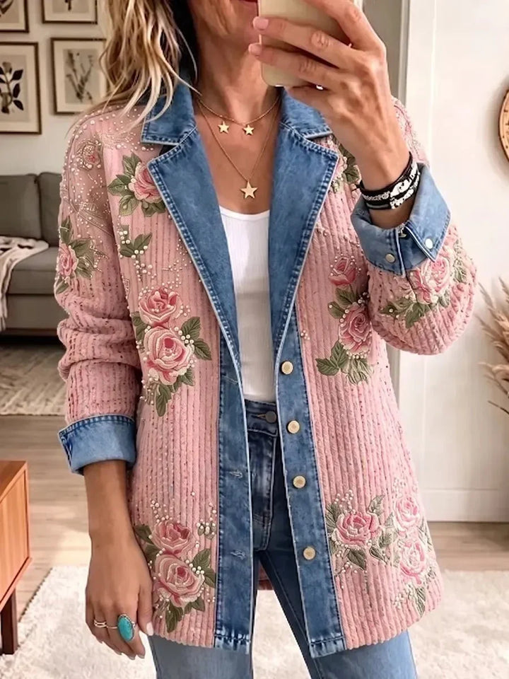Aria | Vintage-Inspired Elegant Denim Patchwork Blazer