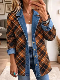 Camila | Retro Denim Patchwork Jacket