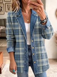 Sofia | Stylish Denim Jacket with Retro Pattern Art