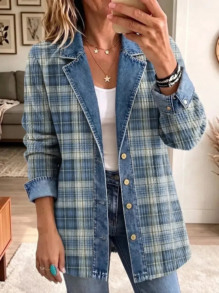 Sofia | Stylish Denim Jacket with Retro Pattern Art