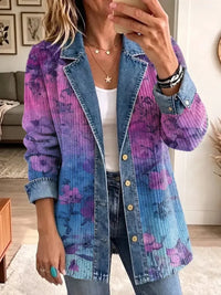 Evelyn | Stylish Jacket with Retro Floral Pattern Art