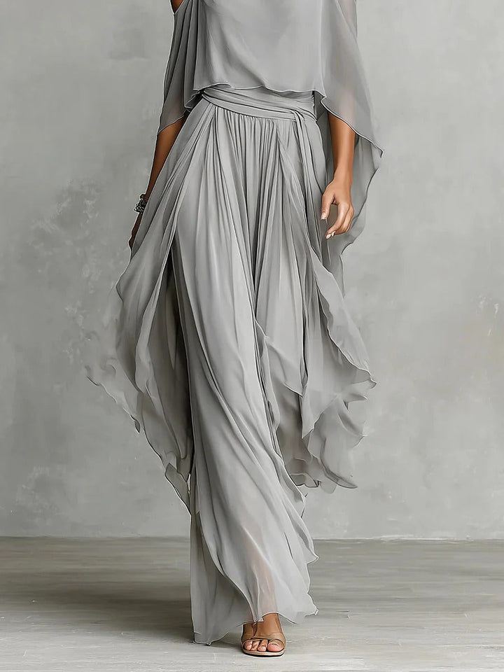 Isabela | Gray Spaghetti Strap Top and Lightweight Pants Set