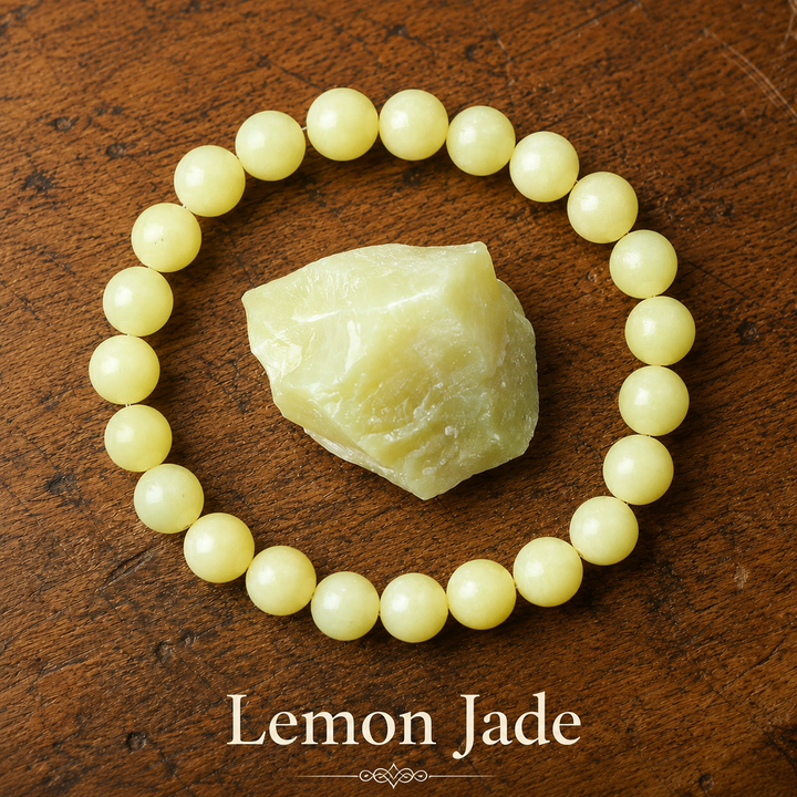 Genuine natural green jade healing bracelet - crystal beaded stretch bracelet