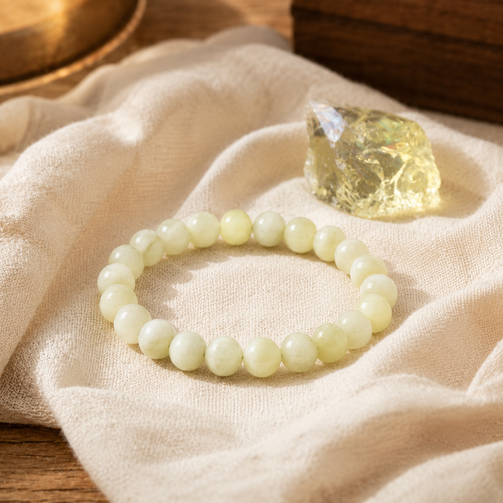 Lemon quartz bracelet stacked as a complete healing crystal set