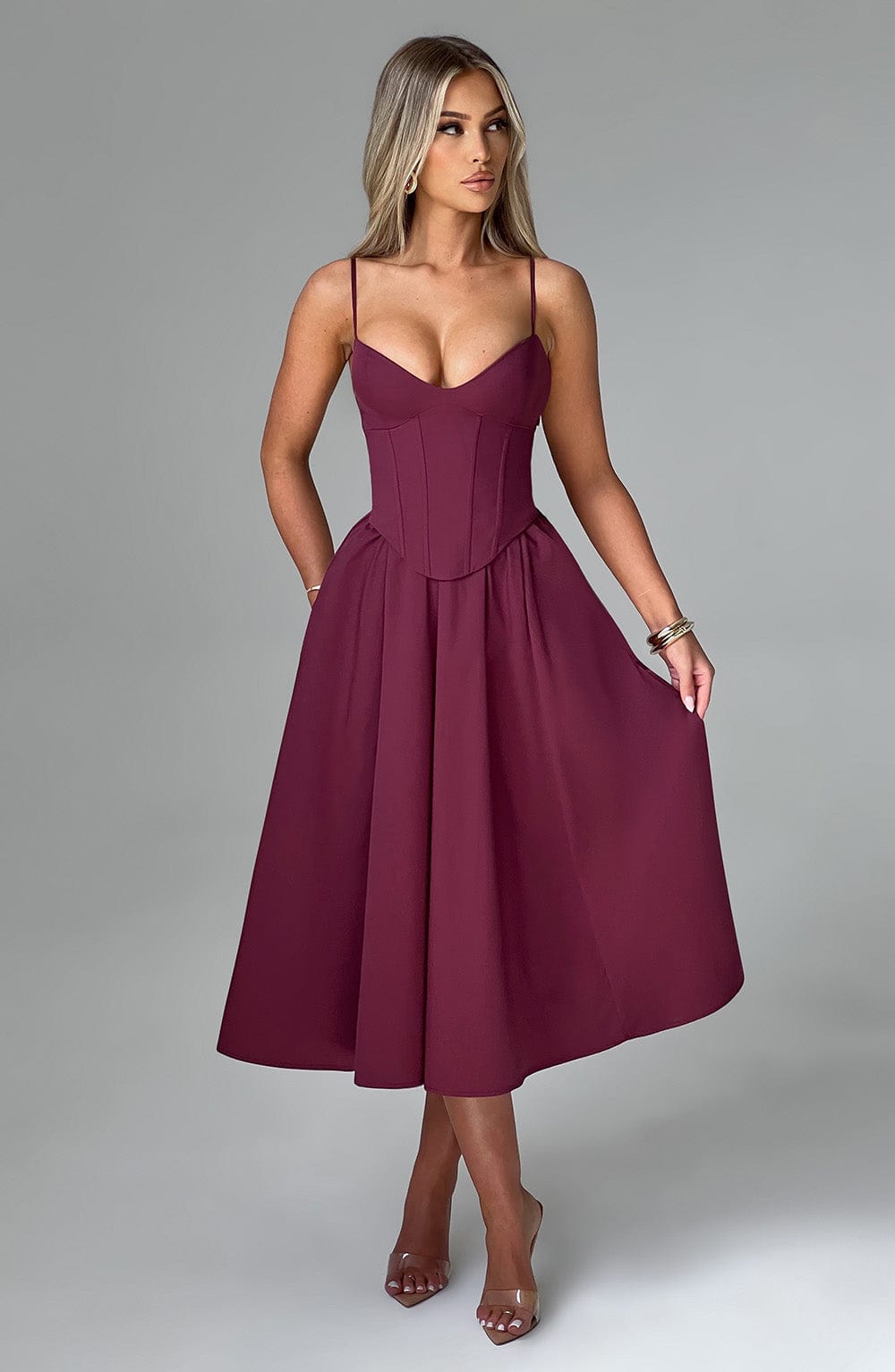Lucianna™ - Corset-Style Midi Dress