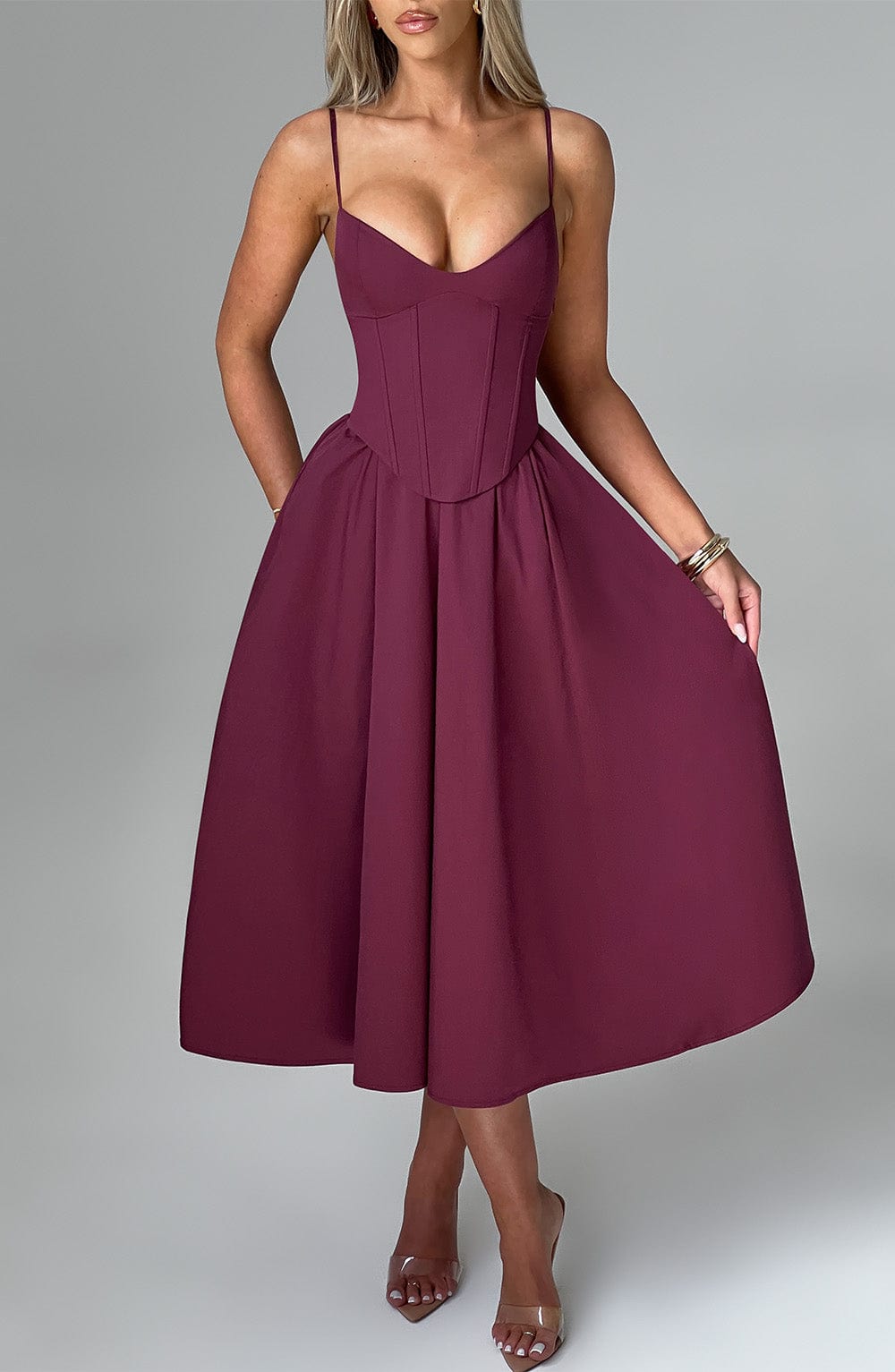 Lucianna™ - Corset-Style Midi Dress