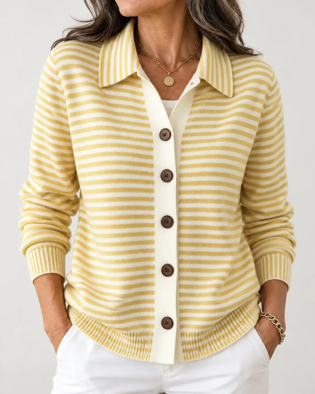 Merino™ Striped Button Cardigan