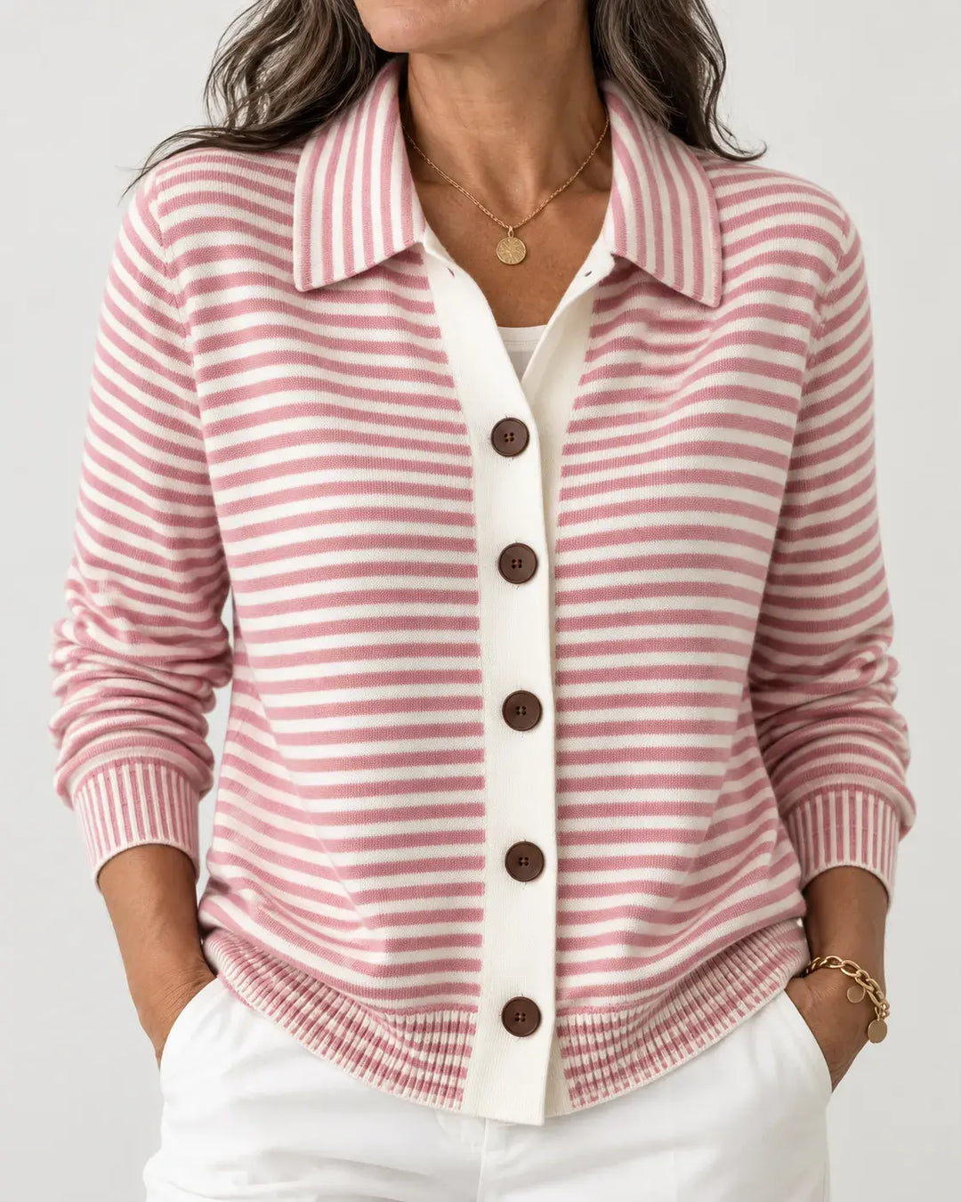 Merino™ Striped Button Cardigan