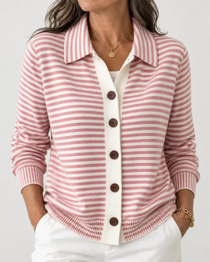 Merino™ Striped Button Cardigan