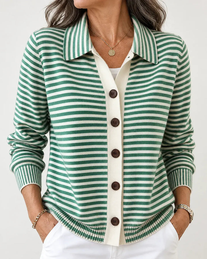 Merino™ Striped Button Cardigan
