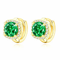 Nadine™ - Gold Earrings with Emerald