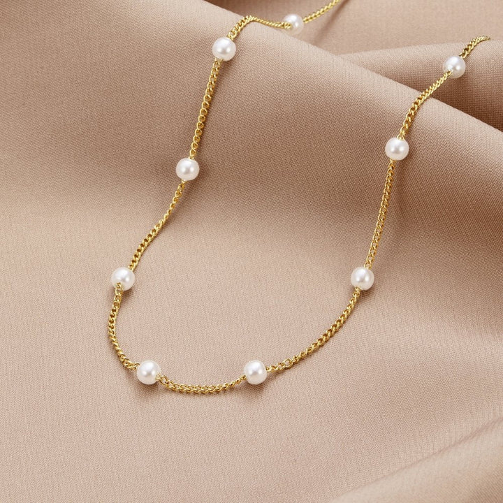 Timeless Gold Pearl Necklace