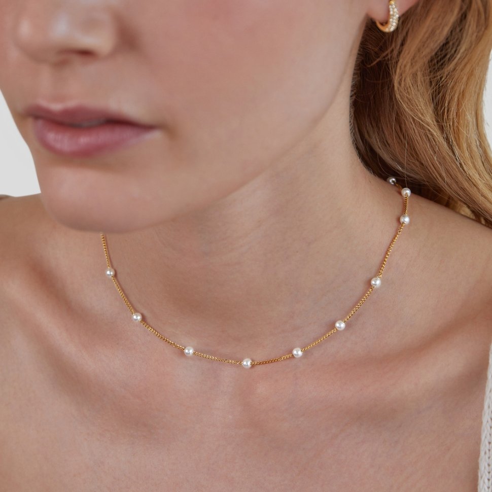Timeless Gold Pearl Necklace