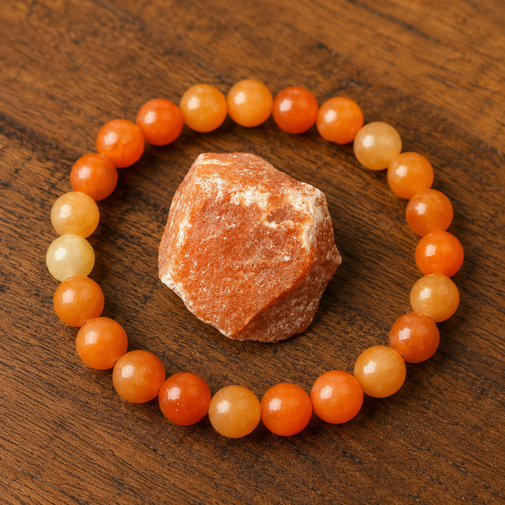 Close-up of natural aquamarine gemstone healing beads