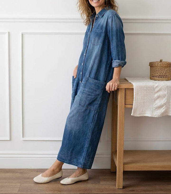 Margot™ - Wide-Leg Denim Jumpsuit