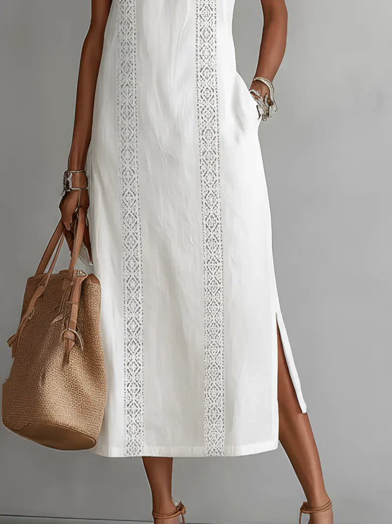 Amarante™ - White Linen Dress