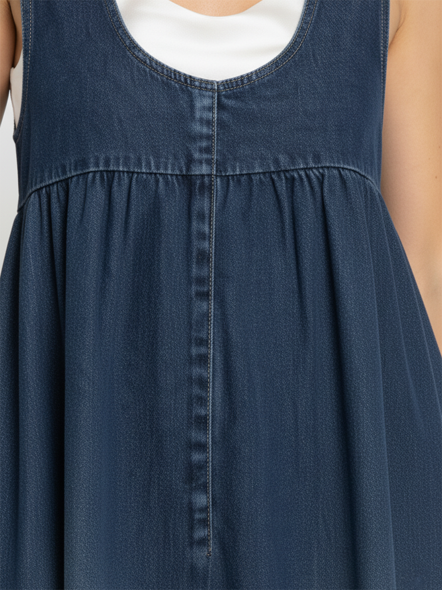 Mathilde™ - Sleeveless Denim Maxi Dress