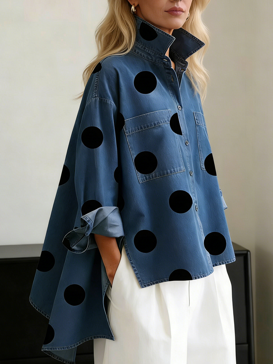 Polka Dot Overshirt for Women