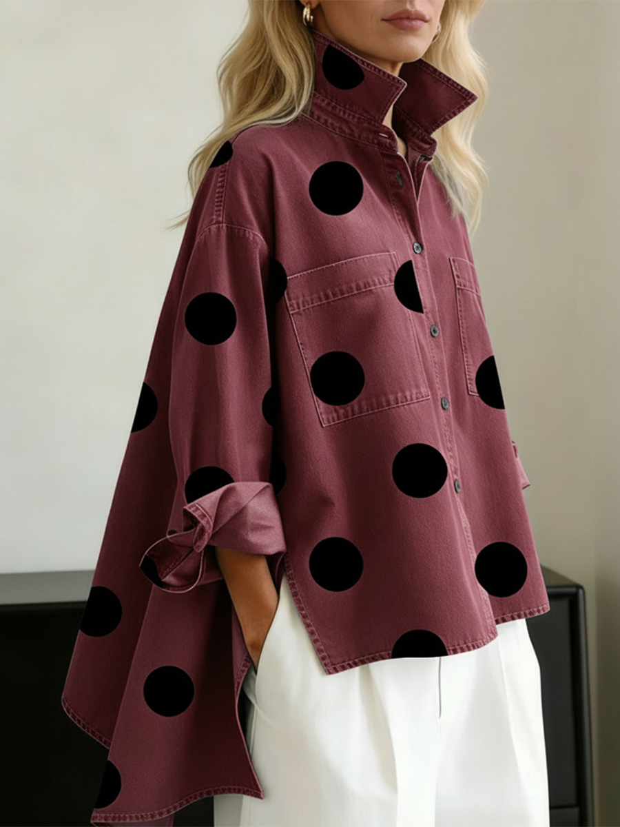 Polka Dot Overshirt for Women