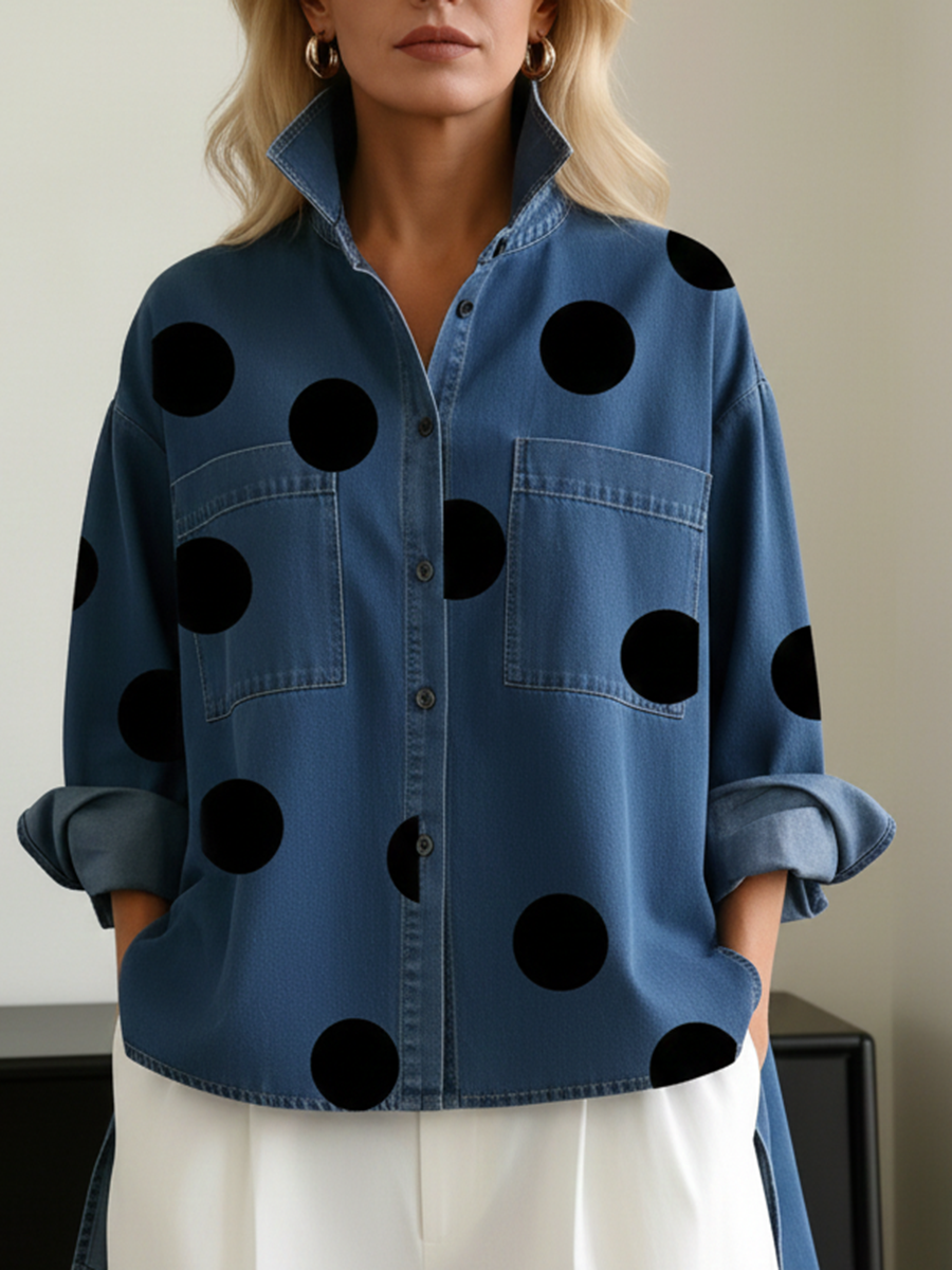 Polka Dot Overshirt for Women