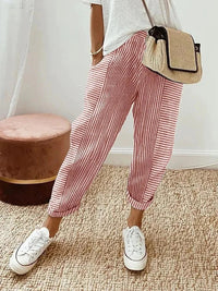 Marvaux™ - Cropped Loose-Fit Striped Pants