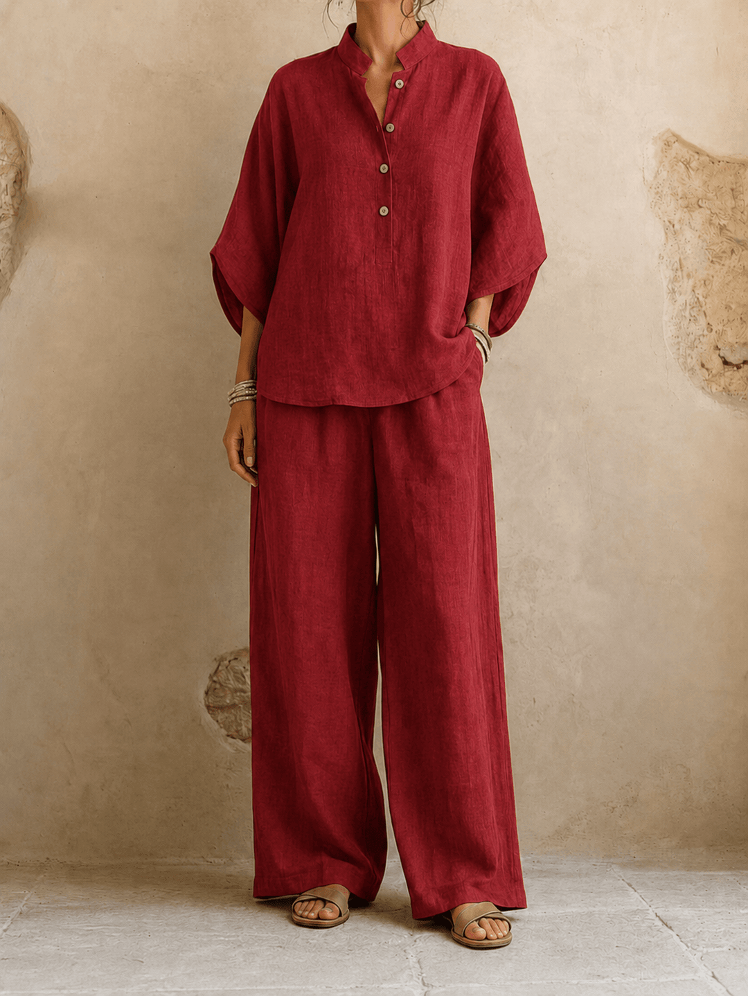 Verona - Batwing Sleeves and Wide-Leg Pants