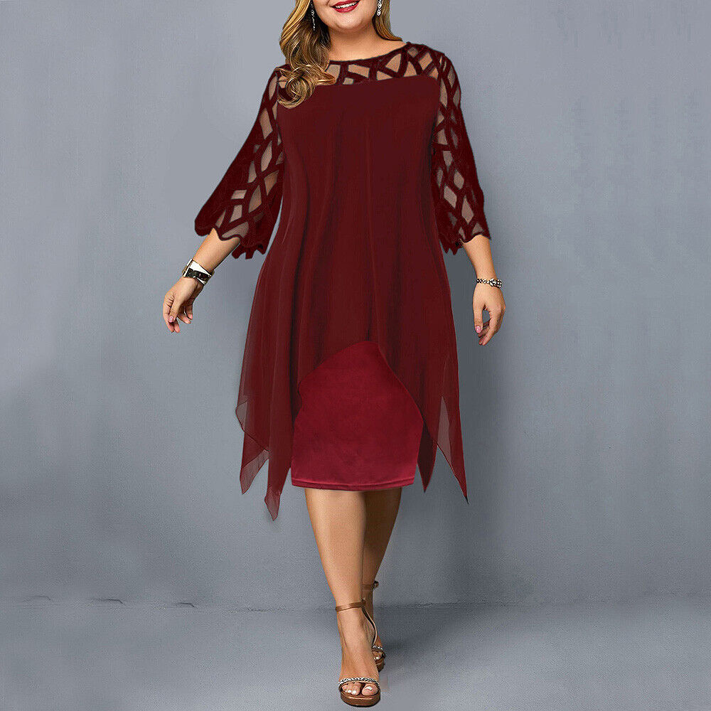 Alma™ - Women's Plus Size Flowing Draped Midi Dress
