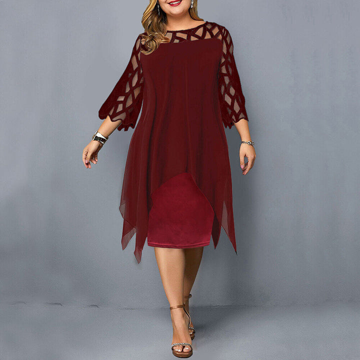 Alma™ - Women's Plus Size Flowing Draped Midi Dress